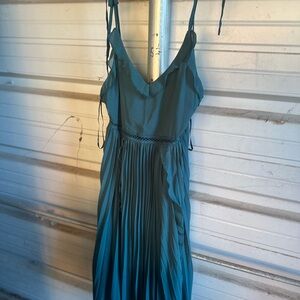Lulus Teal Pleated Spaghetti Strap Dress